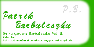 patrik barbuleszku business card
